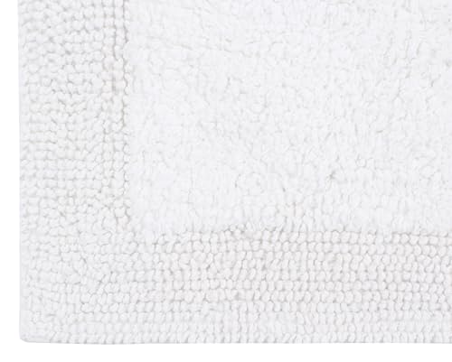 Home Weavers Luxury Collection 100% Cotton Reversible Bathroom Rugs Set, Washable Rug, Soft Cotton Extra Soft and Absorbent Bath Rug, Kitchen Mat, 2 Piece Set(S+M), White - color: White, size: 2 Piece Set(S+M)
