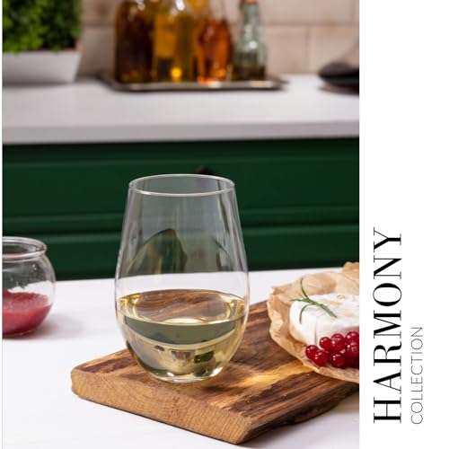Krosno Wine Glasses Set of 6, 19.6 oz, Harmony Collection | White or Red Wine Set, Lead-Free Crystal Glassware, Drinking Glasses, Aperol Spritz Glases, Wedding Gift, Dishwasher Safe - style: Wine 19.6 oz (Set of 6)