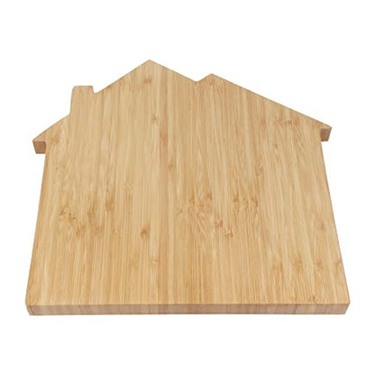 BambooMN House Shaped Bamboo Serving and Cutting Board - 11.75" x 12" x .75" - 1 Piece - size: 11.8"L x 12"W
