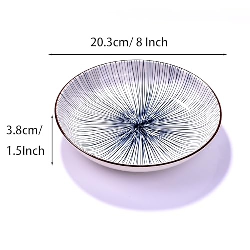 8" Ceramic Dinner Plate - Porcelain Dinnerware - Kitchen & Dining Tableware - Set of 4 (XT) - color: XT