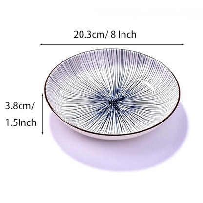 8" Ceramic Dinner Plate - Porcelain Dinnerware - Kitchen & Dining Tableware - Set of 4 (XT) - color: XT