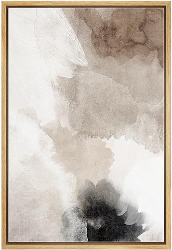 SIGNWIN Framed Canvas Print Wall Art Faded Textured Brown & White Color Blocks Abstract Illustrations Minimalism Contemporary Nordic Decorative for Living Room, Bedroom, Office - 24"x36" Natural - color: Ab07-2309-irs03, size: 36"L x 24"W