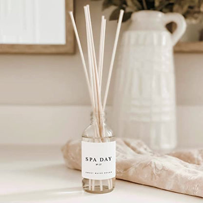 Sweet Water Decor Spa Day Reed Diffuser Set - Sea Salt, Jasmine, Wood, and Cream Scented Diffuser - Relaxing Spa Scent Diffusers for Home, Long Lasting Fragrance, Made in the USA - style: Spa Day No. 37