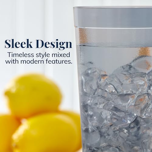 US Acrylic Cafe Plastic Reusable Tumblers (Set of 16) 20-ounce Water Cups in Grey | Value Set of Restaurant Style Drinking Glasses, Stackable, BPA-free, Made in the USA | Top-rack Dishwasher Safe - color: Gray, size: 20 ounces