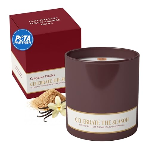 Celebrate the Season Pet-Friendly Scented Candle – Cookie Butter, Brown Sugar & Vanilla Fragrance - Coconut Soy Wax Candle with Wooden Wick, 50-Hour Burn Time, Made in USA, 11.8 oz - color: Celebrate the Season