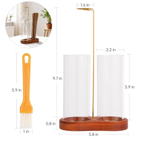 2 in 1 Incense Holder for Sticks, Glass Incense Burner with Storage, Upside Down Hanging Incense Holder with Ash Catcher for Meditation, Yoga, Spa Room & Home Decor