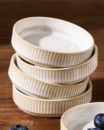 famiware Soy Sauce Dish, 4oz Dipping Bowls Set of 8, Cappuccino White | Ceramic Individual Dip Sauce Cups/Dishes/Plates, Small Serving Bowls for Side Dishes, Condiments, Sushi, Reactive Glaze - color: Cappuccino White, size: 8pcs