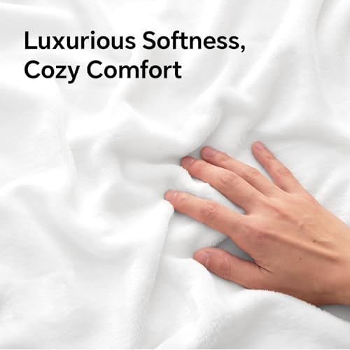 BEDELITE Flannel Pillow Cases Queen Size Set of 2, Bright White, 20x30 in | Super Cozy Fuzzy Velvet Pillow Shams with Zipper Closure, Soft Fleece Pillowcases for Bedroom, Sofa, Couch, All-Season Use - color: Bright White, size: 30" x 20" (Pack of 2)