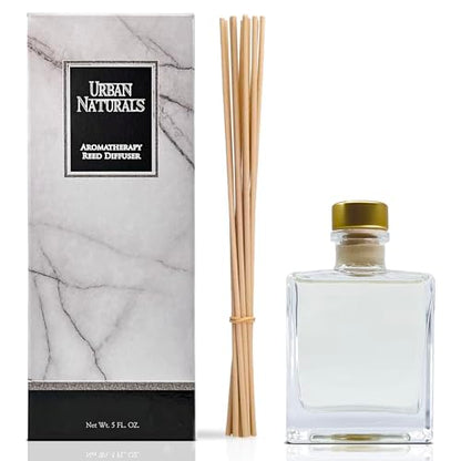 Reed Diffuser Set, Lemon Verbena - Bathroom Shelf Décor | Reed Sticks, Tart Citrus with Bergamot & Greens, Sleek Rectangular Refillable Glass Bottle, Made in the USA - color: Lemon Verbena