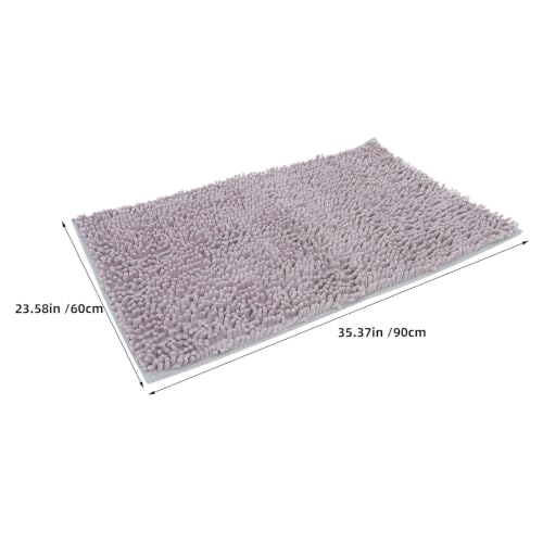 TOYANDONA Non Slip Chenille Bath Mat for Bathroom with Water Absorbent and Exceptional Softness, Stylish Design, Machine Washable, 35.43x23.62in, for Vacation Properties and Vanities