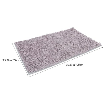 TOYANDONA Non Slip Chenille Bath Mat for Bathroom with Water Absorbent and Exceptional Softness, Stylish Design, Machine Washable, 35.43x23.62in, for Vacation Properties and Vanities