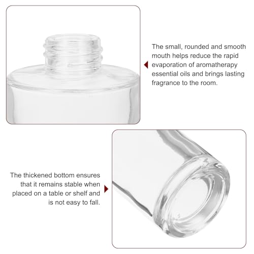 HARFINGTON 150ml/5oz Empty Glass Diffuser Bottle 5.8" x 1.9" Refillable Fragrance Accessories Aromatherapy Jar Container for Replacement Reed Diffuser DIY Home Bathroom Transparent - size: 5.8" x 1.9"