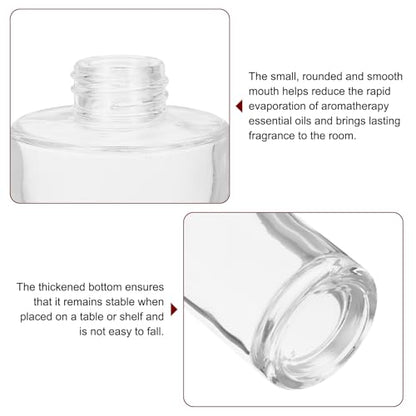 HARFINGTON 150ml/5oz Empty Glass Diffuser Bottle 5.8" x 1.9" Refillable Fragrance Accessories Aromatherapy Jar Container for Replacement Reed Diffuser DIY Home Bathroom Transparent - size: 5.8" x 1.9"