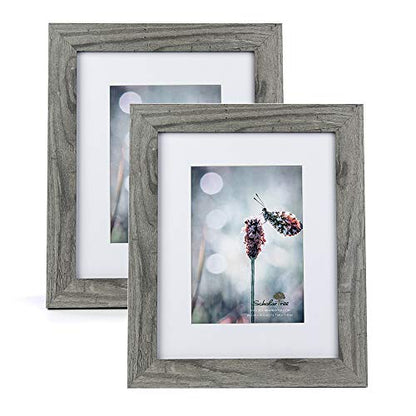 Grey 8x10 Picture Frame set of 3,Display 8x10 without Mat or 5x7 with Mat Wall Gallery Photo Frames - color: Grey, size: 8x10 inches