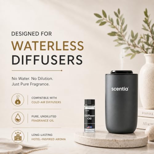 Fragrance Diffuser Oils 3X20 mL, Aromatherapy Set for Cold Diffusers | Scentia Luxury Hotel Series Blended Diffuser Oils, 3X20 mL, Long-Lasting Aroma For Home Relaxation