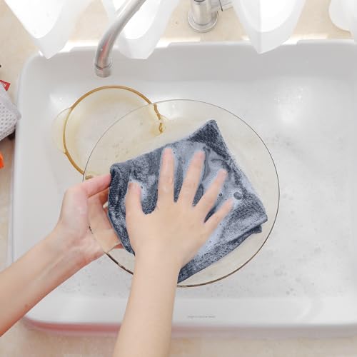 Homaxy 100% Cotton Waffle Weave Kitchen Dish Cloths, 4-Pack, Dark Grey | 12 x 12 Inches, Ultra Soft Absorbent Dish Towels, Quick Drying Dish Rags with Hanging Loop - color: Dark Grey, size: 12 X 12 - 4 Pack