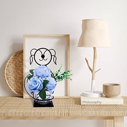 Desktop Dog Glass Planter Vase Holder Metal Plant Terrarium Stand | Thoughtful Gift for Dog Lovers, Hydroponic Vase, Sturdy& Well-Packaged, Home Office Accent, Great for Small Plants& Cuttings - color: Dog