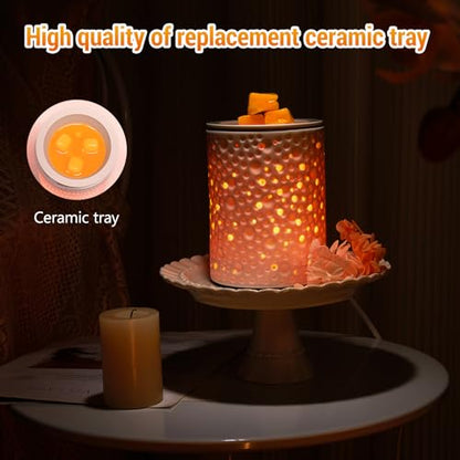 inrorans Wax Melt Warmer Ceramic Oil Burner with Timer Electric Candle Wax Melter with Led Coloful Changing Silicone Removeable Tray for Home Gifts-Planet - color: Planet