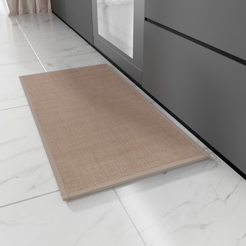 Hargiis Kitchen Rug, Rubber Non Slip Kitchen Rugs Washable, Absorbent Runner Mat for Floor, Machine Washable Standing Mats for in Front of Sink, Door, Laundry, Entryway, Hallway (Camel, 30" × 17.3") - color: Camel, size: 30" x 17.3"