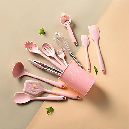 Kitchen Utensils Set-12 Pieces Silicone Cooking Utensils Set (Dishwasher Safe) 392°F Heat Resistant Spatula Set, Nonstick Cookware | Dishwasher Safe 392°F Heat Resistant Spatula Set Kitchen Utensil Set for Nonstick Cookware,Best Kitchen Tools with Holder