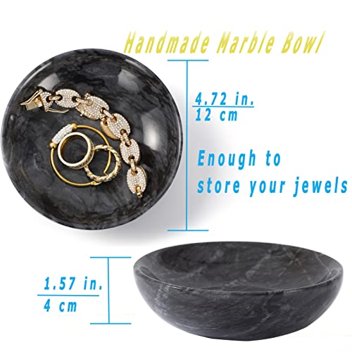 Marble Jewelry Dish - Rings Holder - color: Black