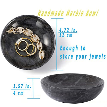 Marble Jewelry Dish - Rings Holder - color: Black