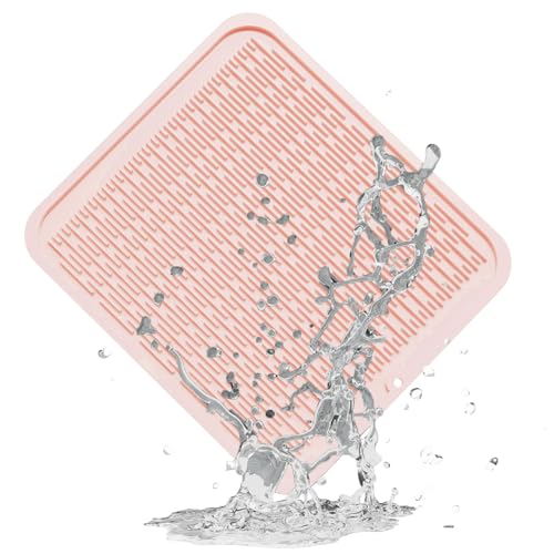 ZLR Oversized Silicone Dish Drying Mat for Kitchen, 16"x18", Peach Pink | Family-Size Drainboard for Pots & Pans, Thick 4mm No-Curl, Heat-Resistant Trivet to 450°F, Non-Slip, Rolls to Store - color: Peach Pink, size: 18" x 16"