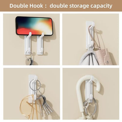 pickpiff 12 Pack Strong Stick-on Hooks 13LB for Coat & Towel, White - color: White, size: 12 Pack