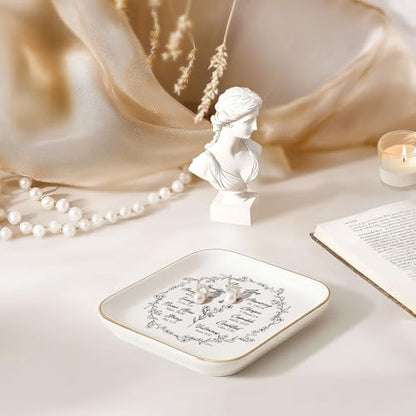 Christian Gifts for Women, Sisters in Christ Friendship Gift, Jewelry Dish | You Are Christian Jewelry Dish – Faith Gifts for Women, Ceramic Trinket Tray for Mom, Friend, Encouragement Christian Gifts - color: White-you Are