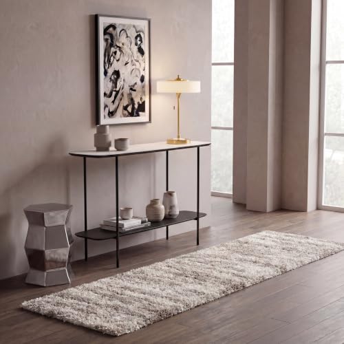 SAFAVIEH Hudson Shag Runner Rug 2'3"x8', Plush Modern Ivory & Beige SGH206B - color: Ivory/Beige, size: 2'3" x 8' (Runner)
