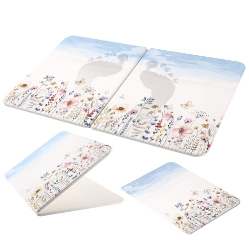 Stone Bath Mat Diatomaceous Earth Shower Mat, Non-Slip Bath Mat for Bathroom, Quick Drying Bathroom Rugs Natural Easy to Clean, 24"×16" (Sky) - color: Sky