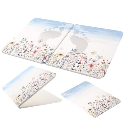 Stone Bath Mat Diatomaceous Earth Shower Mat, Non-Slip Bath Mat for Bathroom, Quick Drying Bathroom Rugs Natural Easy to Clean, 24"×16" (Sky) - color: Sky