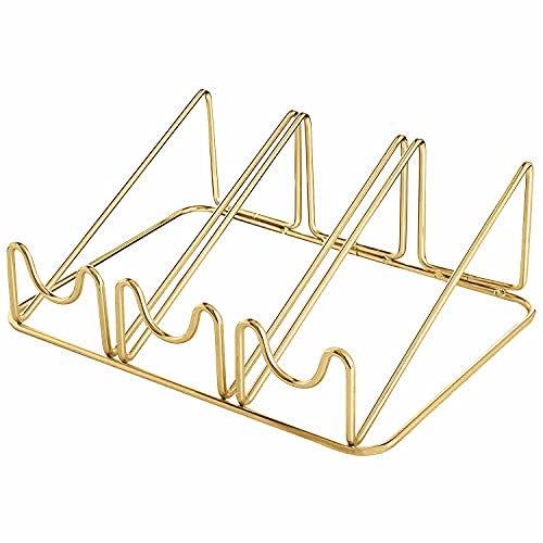 Modern Gold Metal Countertop Wine Rack - 3 Bottle Holder - No Assembly Required - color: Gold Metallic
