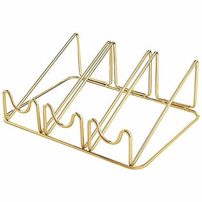 Modern Gold Metal Countertop Wine Rack - 3 Bottle Holder - No Assembly Required - color: Gold Metallic