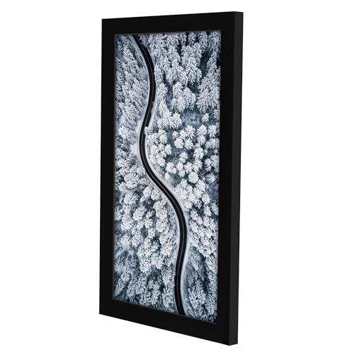 Americanflat 5x10 Picture Frame - Engineered Wood - Black | Shatter-resistant glass, wall or tabletop display with included easel, sawtooth hangers included - color: Black, size: 5x10