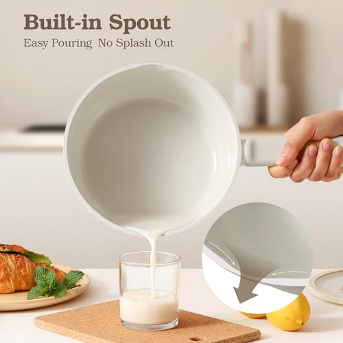 SENSARTE Ceramic Pots and Pans Set Nonstick, 20Pcs Cookware Set, White | Non Stick Ceramic Coating, Non-toxic Healthy Kitchen Cooking Set, Induction Compatible, Dishwasher Safe, PFAS/PTFE/PFOA Free - color: Cream White