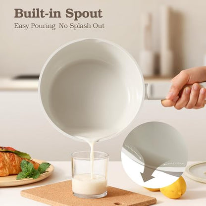 SENSARTE Ceramic Pots and Pans Set Nonstick, 20Pcs Cookware Set, White | Non Stick Ceramic Coating, Non-toxic Healthy Kitchen Cooking Set, Induction Compatible, Dishwasher Safe, PFAS/PTFE/PFOA Free - color: Cream White