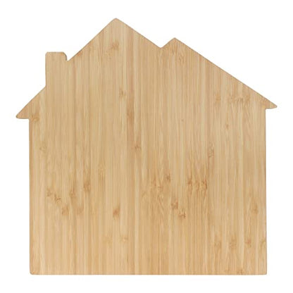 BambooMN House Shaped Bamboo Serving and Cutting Board - 11.75" x 12" x .75" - 1 Piece - size: 11.8"L x 12"W