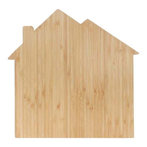 BambooMN House Shaped Bamboo Serving and Cutting Board - 11.75" x 12" x .75" - 1 Piece - size: 11.8"L x 12"W