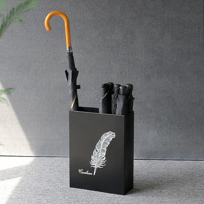 Indoor Entryway Umbrella Holder Can hold 10 umbrellas，tall Metal Large Capacity Umbrella Storage stand With removable drain tray,For Hotel,Offices,home,Commercial(Black-D) - color: Black-D