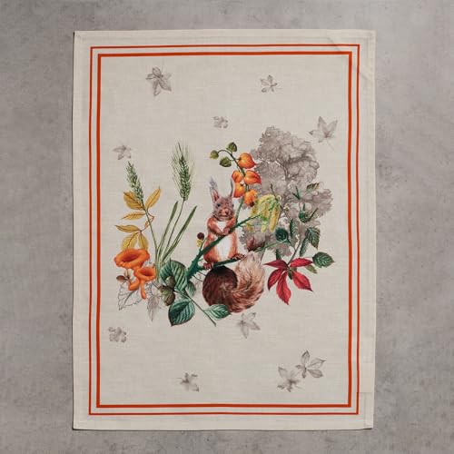 Maison d' Hermine Kitchen Towels Set of 3 Reusable 100% Cotton 27.50" x 20" | Cloth Tea Dish Towels Absorbent with Hanging Loop for Kitchen Dining Party Hotel Home Thanksgiving Christmas - Recolte - color: 036 - Recolte