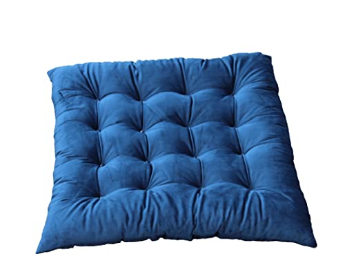 Velvet Bench Cushion for Outdoor Furniture, Anti-Slip Bottom Settee Cushions for Bay Window Loveseat Sofa, Non-Skid Rocking Chair Reclinger Car Seat Pads 17.7 L X 17.7 W, Blue - color: Blue, style: 17.7 L X 17.7 W