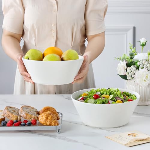 MALACASA 105 OZ Large Serving Bowls Ceramic Salad Soup Bowls Set of 2 | Deep Bowls for Kitchen, Family & Entertaining Salad, Soup, Pho, Fruit, Microwave & Dishwasher Safe, Series REGULAR - size: 105oz(2pcs)