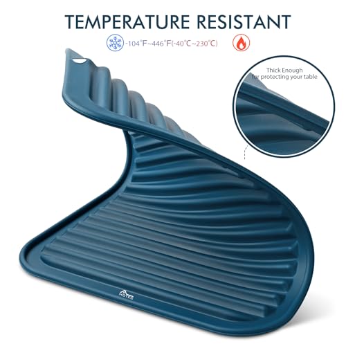 HOTEC BPA Free Silicone Trivets for Hot pots and Pans, 446℉ Heat Resistant for Kitchen Counter Dish Drying Mat, Set of 2 Classic Blue - color: Classic Blue