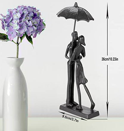 Handcrafted Iron Sculpture - Metal Ornament Couple Figurine Romantic Art Iron Statue,Abstract Modern Accents,Figurines Home Decor