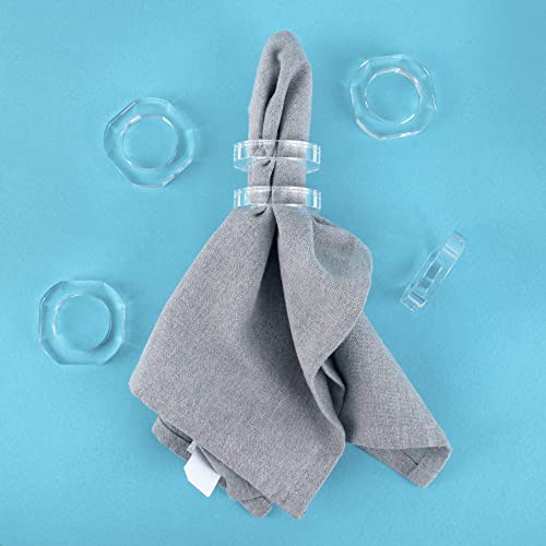 Clear Napkin Holder, Napkin Rings Set of 12, Fall Thanksgiving Christmas Napkin Rings, Festival Acrylic Napkin Ring Holders, Napkin Ring Bulk for Wedding, Party, Elegant Table Settings - color: Transparent White, size: Pack of 12