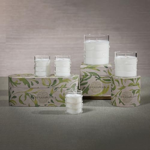 Zodax Grand Casablanca Scented Jar Candle, 6.5 oz - Water Lotus | Decorative glass jar candle, Clean aquatic floral and herbal scent, 40 hours burn time, Gift box included - size: 6.5 oz/ 1 pack