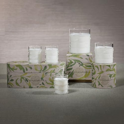 Zodax Grand Casablanca Scented Jar Candles, 2.82 oz, 3 Pack - Water Lotus | Decorative glass jar candle set, Clean aquatic floral and herbal scent, 25 hours burn time, Gift box included - size: 2.82 oz/ 3 pack