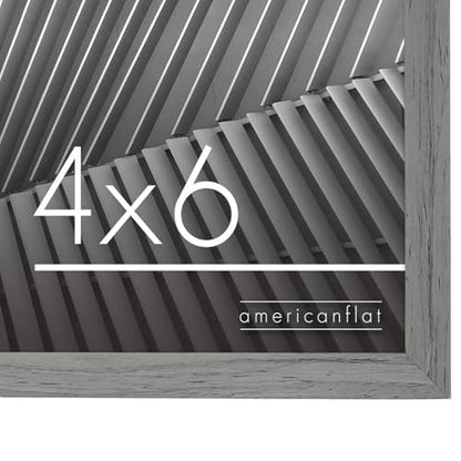 Americanflat 4x6 Picture Frame with Shatter-Resistant Glass - Streamline Collection - Thin Border Photo Frame for Tabletop and Wall Display - Hanging Hardware and Easel Stand Included - Grey | Shatter-resistant glass, wall or tabletop display with include
