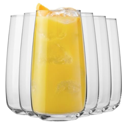 KROSNO Water Glasses Set of 6, 23.7 oz, Modern Collection | Drinking Glasses, Lead-Free Crystal Glassware, Juice Glasses, Water Glass Set, Dishwasher Safe, Made in Europe - size: 21 fl oz (Set of 6)